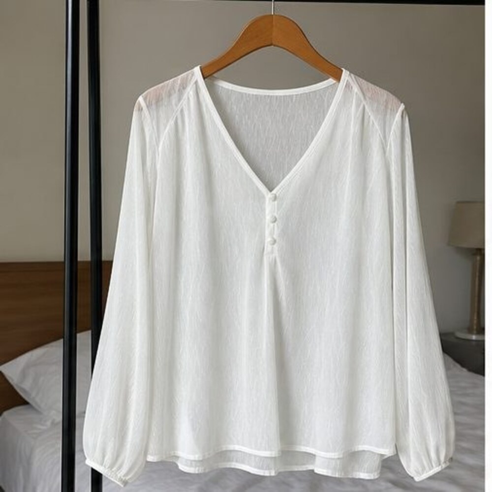 Ivory V Neck Top